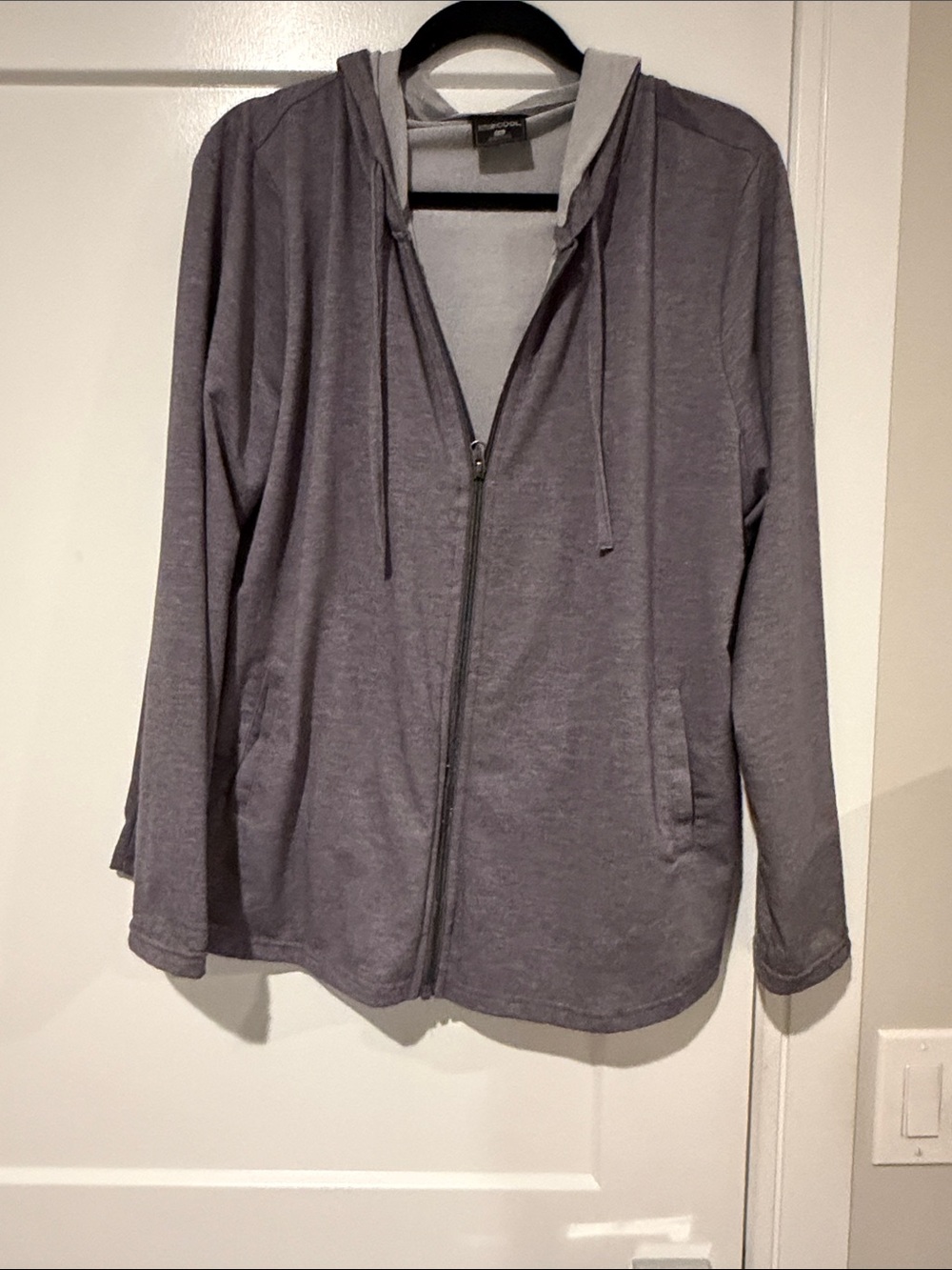 Lightweight Hooded Zip Jacket in Heather Gray
